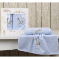 Комплект полотенец Karna BAMBINO-GIRAFFE 50х70, 70х120 голубой