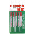 Пилка для лобзика Hammer Flex 204-117 JG WD-PL T119B мягк.дер\пл, 67мм, шаг 1.9-2.3, HCS, 5шт.