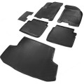 Комплект ковриков салона и багажника Rival Chevrolet Aveo I SD 2004-2011/Ravon Nexia R3 SD 2015-н.в., 6 шт., K11001004-5