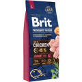 Корм для щенков крупных пород Brit Premium by Nature Junior L, курица, 15 кг