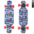 Y-Scoo Longboard Shark TIR 31" - скейтборд с сумкой Blue Army Blue-Red
