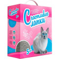 Комкующийся наполнитель Счастливые лапки Розовый / синияя коробка, 5 кг