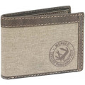 Портмоне WENGER Canvas Hunter, коричневый, воловья кожа/ткань, 9×3×12 см, W19-05BROWN