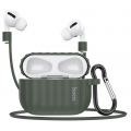 Чехол HOCO 3 в 1, противоударный, для наушников Apple Airpods 3 / Airpods Pro, темно-зеленый