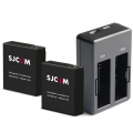 Двойное зарядное устройство SJCAM и два аккумулятора на 1000mAh для SJ7 Star, черный