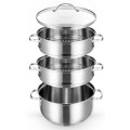 Трехуровневая кастрюля-пароварка Xiaomi Yi Wu Yi Shi delicious stainless steel steamer (диам. 26см)