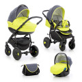 Tutis Zippy Orbit - коляска 3 в 1 тем. серо-лаймбелый кант Tutis Zippy Orbit - коляска 3 в 1 тем. серо-лаймбелый кант
