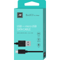 Дата-кабель BoraSCO USB - Micro USB, 2А 1м, черный