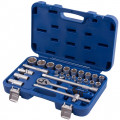 Набор головок КОБАЛЬТ 010202-25 торцевых 1/2'' 25предм. кейс