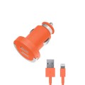 АЗУ 2 USB 2.1А, дата-кабель 8-pin для Apple (MFI), оранжевый, Ultra, Deppa АЗУ 2 USB 2.1А, дата-кабель 8-pin для Apple (MFI), оранжевый, Ultra, Deppa