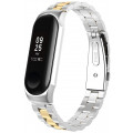 Ремешок для браслетов Bakeey для Xiaomi Mi Band 3/4 нержавеющая сталь, серебро с золотом