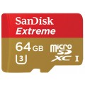 Карта памяти SanDisk Extreme microSDXC 64GB Class 10 UHS-I U3 (90MB/s) + ADP Карта памяти SanDisk Extreme microSDXC 64GB Class 10 UHS-I U3 (90MB/s) + ADP