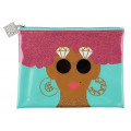 Косметичка Dewal Beauty Модница, мятная, 22х16,5х1,5 см