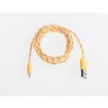 Кабель Prolike USB Micro 5 pin AM-BM нейлоновая оплетка, 1,2 м, желтый