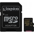 Карта памяти Kingston microSDXC 64Gb Class 10 UHS-I U1 (90/45/Mb/s) + ADP Карта памяти Kingston microSDXC 64Gb Class 10 UHS-I U1 (90/45/Mb/s) + ADP