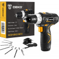 Аккумуляторная дрель-шуруповерт DEKO GCD12DU3 SET2 FU-Li-Ion + оснастка 13 шт, 12В, 1х1.5Ач, з/у