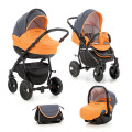 Tutis Zippy Orbit - коляска 3 в 1 антрацитовыйоранжевыйбелый кант