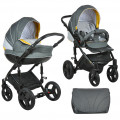 Tutis Mimi Plus - коляска 2 в 1 темно-серо-горчицаузор Tutis Mimi Plus - коляска 2 в 1 темно-серо-горчицаузор