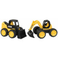 HTI JCB Игровой набор строительной техники экскаватор и мини-погрузчик