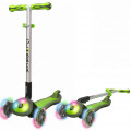 Y-Scoo Globber Elite FL My Free Fold up - детский самокат со светящимися колесами Green