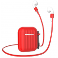 Чехол Dirose для Apple Airpods 1/2,силиконовый, водонепроницаемый, красный