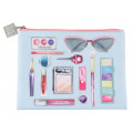 Косметичка Dewal Beauty Модница, голубая, 22,5х17х1 см