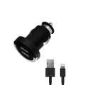 АЗУ 2 USB 2.1А, дата-кабель 8-pin для Apple (MFI), черный, Ultra, Deppa АЗУ 2 USB 2.1А, дата-кабель 8-pin для Apple (MFI), черный, Ultra, Deppa