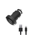 АЗУ 2 USB 3.4A, дата-кабель 8-pin для Apple (MFI), черный, Ultra, Deppa АЗУ 2 USB 3.4A, дата-кабель 8-pin для Apple (MFI), черный, Ultra, Deppa