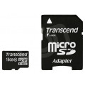 Карта памяти Transcend microSDHC 16GB Class 10 + ADP Карта памяти Transcend microSDHC 16GB Class 10 + ADP