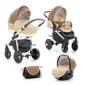 Tutis Zippy Orbit - коляска 3 в 1 на белой раме бежевое св.кофейныйбелый кант Tutis Zippy Orbit - коляска 3 в 1 на белой раме бежевое св.кофейныйбелый кант