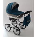 Prampol Lucia New - коляска 2 в 1 (серая рогожка и темно-бирюзовый) Prampol Lucia New - коляска 2 в 1 (серая рогожка и темно-бирюзовый)