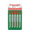 Пилка для лобзика Hammer Flex 204-116 JG WD-PL T111C мягк.дер\пл., 74мм, шаг 3.0, HCS, 5шт.