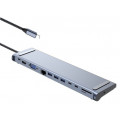 Адаптер Bakeey 12-в-1 USB Type-C с 3хUSB 3.0 / 2 порта Type-C / PD Type-C / 4K HD / VGA / RJ45/ mini-jack / картридер