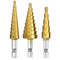 Набор ступенчатых сверел Drillpro 3 шт титановое покрытие 3-12/4-12/4-20мм