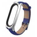 Кожаный ремешок для браслета Mijobs для Xiaomi Mi band 3, синий
