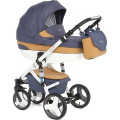 Riko Aveo - коляска 2 в 1 Eco кожа коричневая-синий Riko Aveo - коляска 2 в 1 Eco кожа коричневая-синий