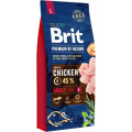 Корм для собак крупных пород Brit Premium by Nature Adult L, курица, 15 кг