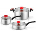 Набор кастрюль Xiaomi Yi Wu Yi Shi Uncoated healthy stainless steel pot three sets (1,6л, 2,6л, 5,5л)