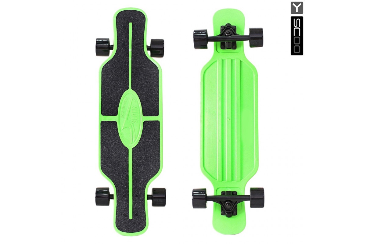 Скейтборд Y-SCOO Longboard Shark Tir 31 с сумкой Green / black Скейтборд Y-SCOO Longboard Shark Tir 31 с сумкой Green / black