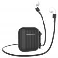 Чехол Dirose для Apple Airpods 1/2,силиконовый, водонепроницаемый, черный