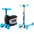 Y-Scoo Mini Jump & Go - каталка-самокат 3 в 1 Aqua со светящимися колесами Y-Scoo Mini Jump & Go - каталка-самокат 3 в 1 Aqua со светящимися колесами