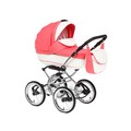 Adamex Katrina - коляска 2 в 1 Eco кожа белая-малиновая 313S Adamex Katrina - коляска 2 в 1 Eco кожа белая-малиновая 313S