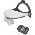 Лупа Kromatech налобная 1/2/3/4/5/6x, с подсветкой (2 LED) MG81001-G