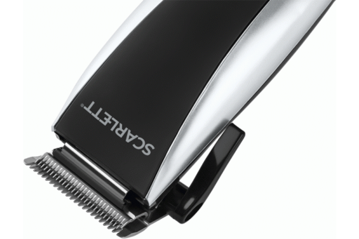 Машинка для стрижки Scarlett SC-1263 черный/серебристый 13Вт (насадок в компл:4шт)