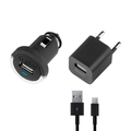 Набор: АЗУ+СЗУ 1,2А, дата-кабель micro USB, черный, Ultra, Deppa Набор: АЗУ+СЗУ 1,2А, дата-кабель micro USB, черный, Ultra, Deppa