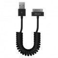 Дата-кабель USB-30-pin для Apple, MFI, 1.5м, витой, черный, Deppa Дата-кабель USB-30-pin для Apple, MFI, 1.5м, витой, черный, Deppa