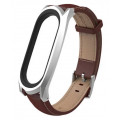 Кожаный ремешок для браслета Mijobs для Xiaomi Mi band 3, серебро