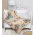 Плед флисовый Мона Лиза Teddy и голубоносики 150х200