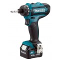 Аккумуляторная дрель MAKITA DF031DWME 10.8В 2х4Ач Li-ion слайдер 6-ти гран 1\4'' 0-450\1700об\м 30\14Нм