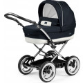 Peg-Perego Primonido Elite - коляска классическая Luxe Blue, шасси Classico CROMATO темно-синяя